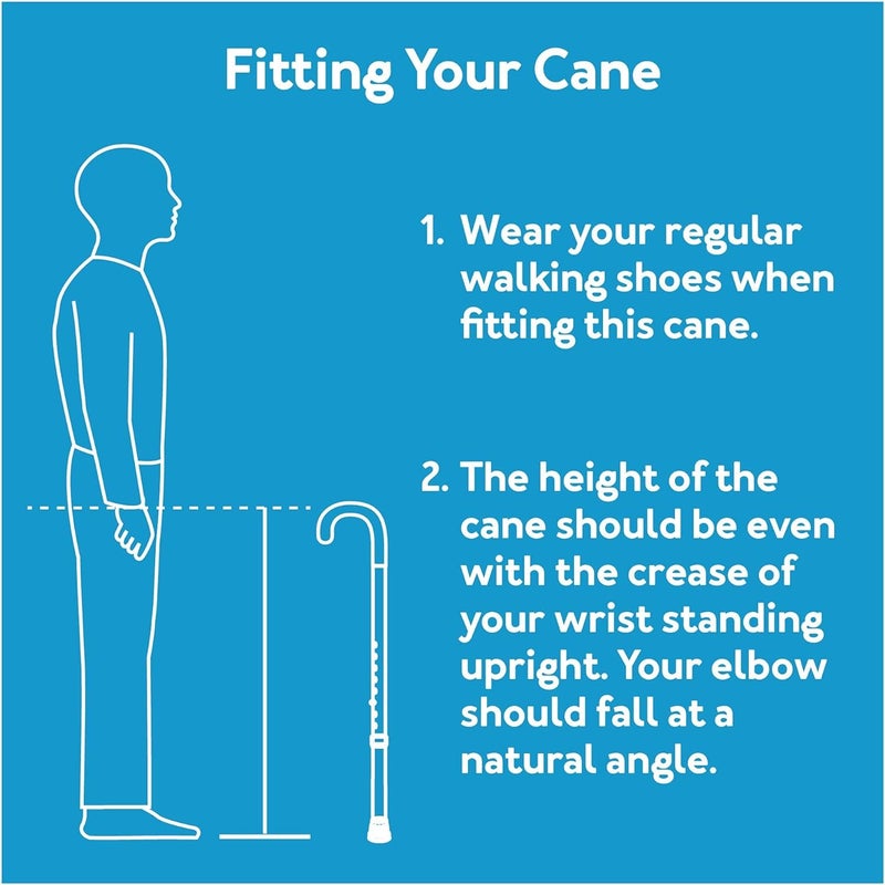Carex Soft Grip Walking Cane with Strap, Anti-Slip Walking Cane for Easy Maneuvering, Walk Stick for Seniors & Adults with Added Support and Adjustable for Balance, Supports up to 250 lbs, Blue Marble - Image 2